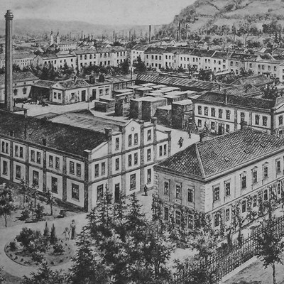 Pohľad na areál závodu firmy Gebrüder Rieger v Krnove zo začiatku 20. storočia. organari/Rieger_00.jpg